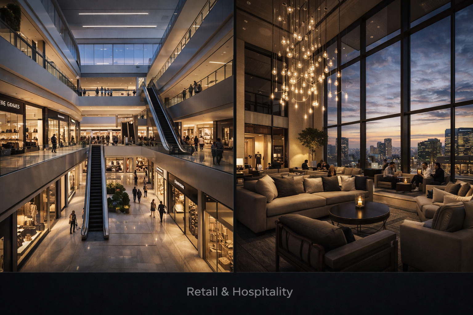 Retail and hospitality facade engineering — premium glass facades for commercial spaces